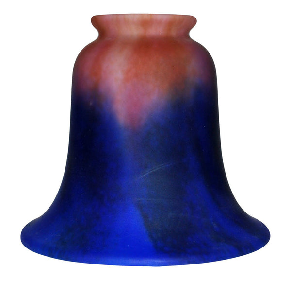 Vianne Pate de Verre Blue and Rose Bell-2069
