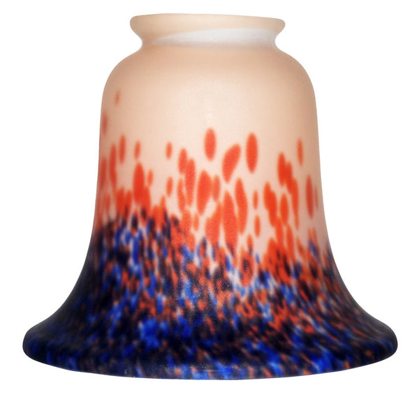 Vianne Pate de Verre Blue, Red, and White Bell-2927