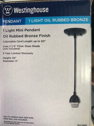 Single Pendent Fixture - W0123